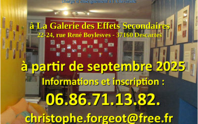 Atelier d’écriture à Descartes (37) à partir de septembre